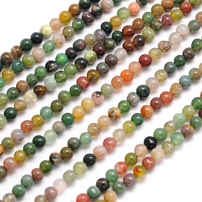 Natural Indian Agate Round Beads Strands