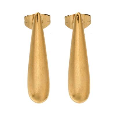 Ion Plating(IP) 304 Stainless Steel Teardrop Stud Earrings for Women