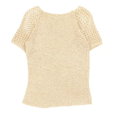 Vintage Just Woman Crochet Top - Medium Cream Viscose