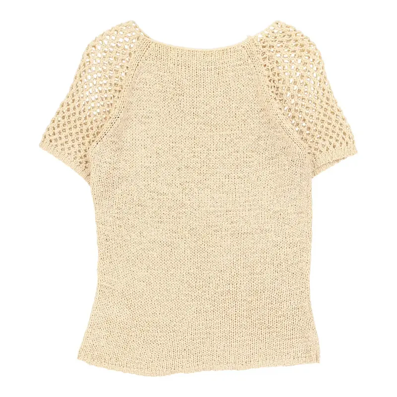 Vintage Just Woman Crochet Top - Medium Cream Viscose