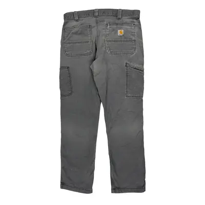 Carhartt Double Knee Carpenter Trousers - 34W 31L Grey Cotton Blend | Size: 34″ waist