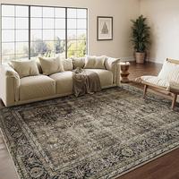 【Summer Turn-Up】PureCozy Vintage Area Rug Pet friendly Rugs Neutral Home Decor Brown Bedroom Rug Indoor Washable Living R...
