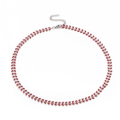 Enamel Wheat Link Chain Necklace