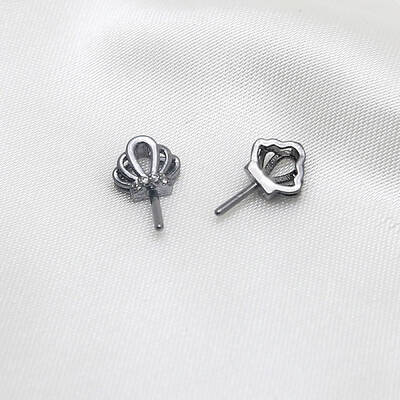 Brass Micro Pave Clear Cubic Zirconia Crown Head Pins