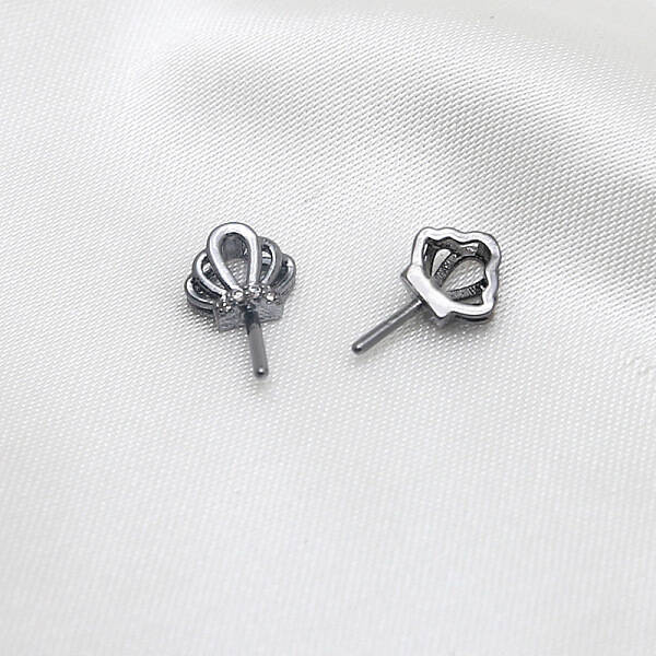 Brass Micro Pave Clear Cubic Zirconia Crown Head Pins