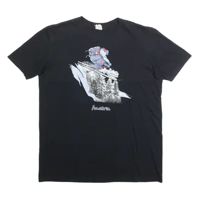 GILDAN Austria Skiing Mens T-Shirt Black M
