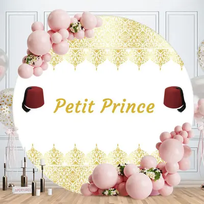 Aperturee Gold Glitter Sopt Round Pink Birthday Backdrop | Birthday Round Backdrop Cover | Birthday Backdrop Ideas | Circle B...