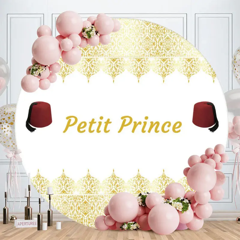 Aperturee Gold Glitter Sopt Round Pink Birthday Backdrop | Birthday Round Backdrop Cover | Birthday Backdrop Ideas | Circle B...