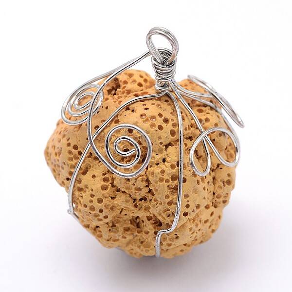 Irregular Synthetic Lava Rock Big Pendants
