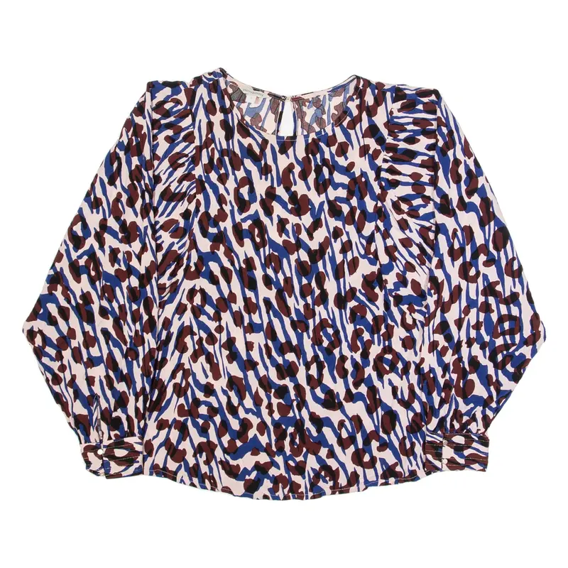 MONSOON Womens Printed Top Beige Long Sleeve Crazy Pattern S