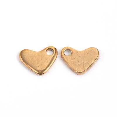 Ion Plating(IP) 304 Stainless Steel Heart Charms