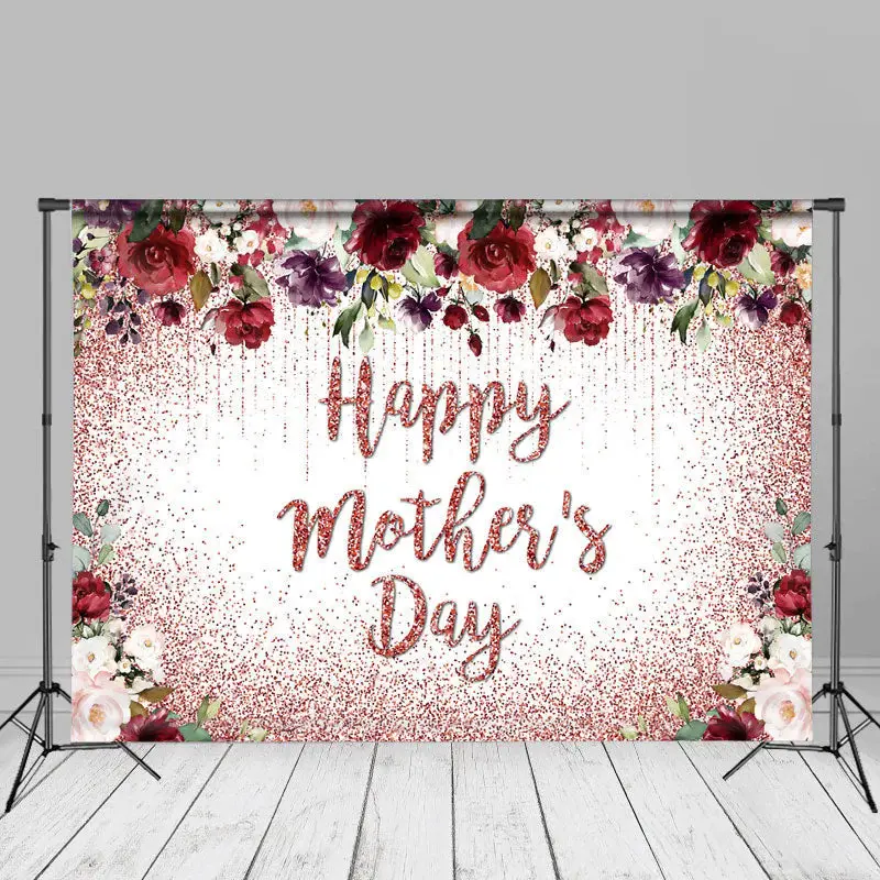 Rad Glitter Roses Happy Mothers Day Backdrop Diy - Aperturee