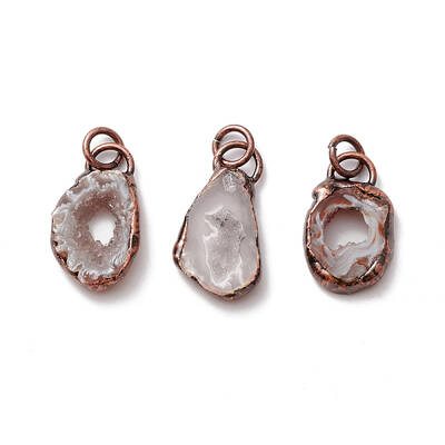 Natural Druzy Agate Pendants
