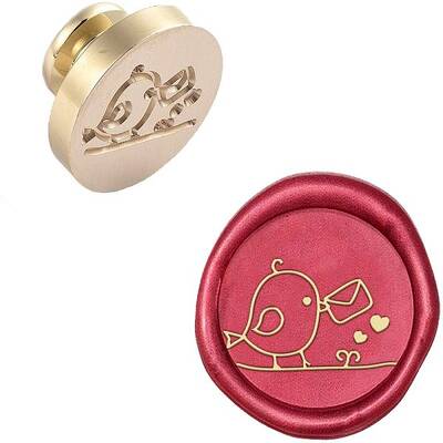 CRASPIRE Wax Seal Stamp Head Bird Removable Sealing Brass Stamp Head for Creative Gift Envelopes Invitations Cards Decoration