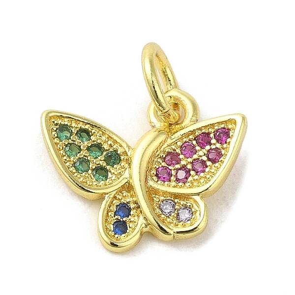 Real 18K Gold Plated Brass Pave Cubic Zirconia Pendants