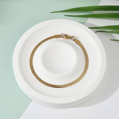 Ion Plating(IP) 304 Stainless Steel Herringbone Chain Bracelets