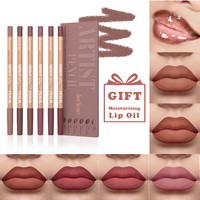 【Buy 1 Get 1 Free】6 Piece Nude Waterproof Long Lasting Lip Liner, Free Moisturizing Lip Oil, Cosmetics, Mother's Day Gift