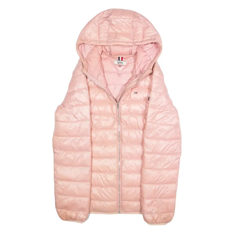 TOMMY JEANS Womens Puffer Jacket Pink Hooded M