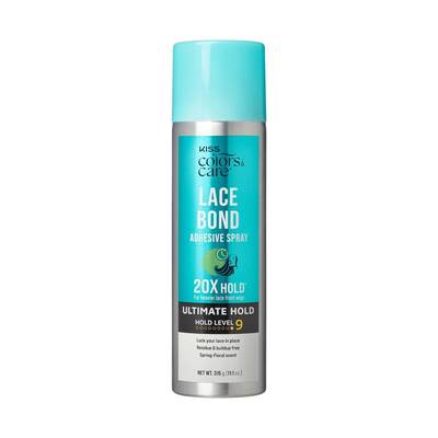 KISS Colors & Care Lace Bond Adhesive Spray Ultimate Hold 11.1 oz. - Adhesive for Lace Frontals, Sweat Proof, Water-Resi