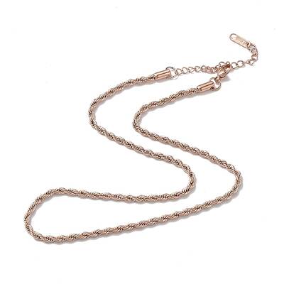 Ion Plating(IP) 304 Stainless Steel Rope Chain Necklace for Men Women