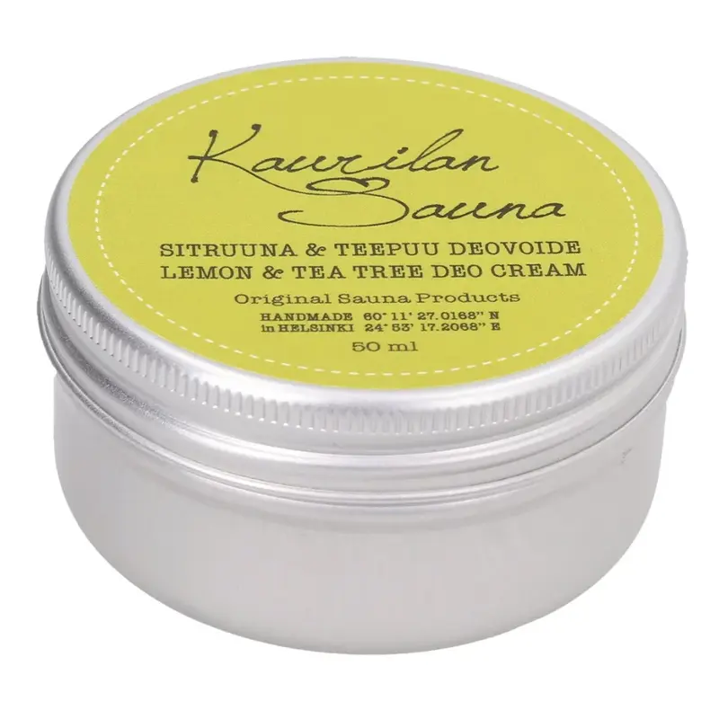 Kaurilan sauna Vegan Lemon & Tea Tree Deodorant Cream (50ml)