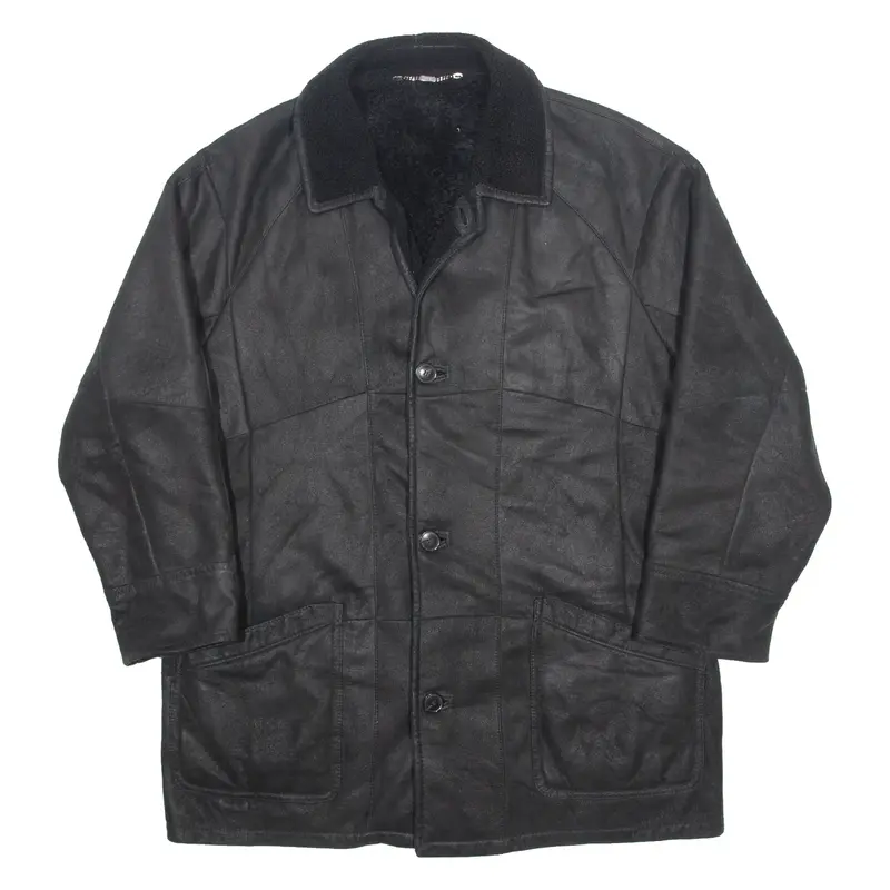 CHRIST Mens Jacket Black Shearling 90s L