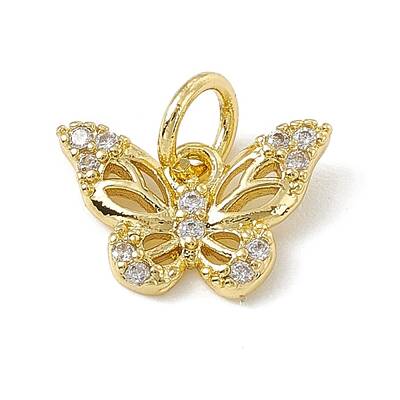Brass Micro Pave Cubic Zirconia Charms
