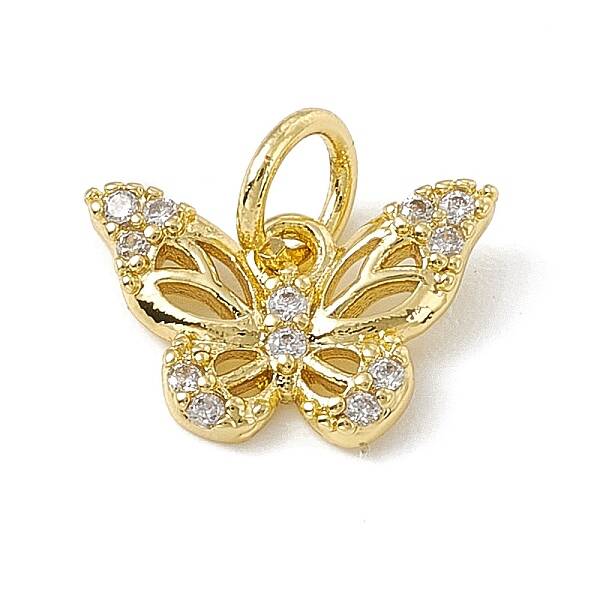 Brass Micro Pave Cubic Zirconia Charms