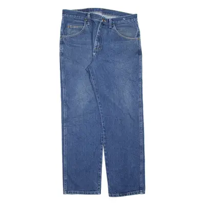 WRANGLER Mens Jeans Blue Regular Straight Stone Wash W33 L30
