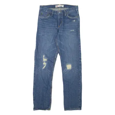 LEVI'S 502 Jeans Distressed Boys Blue Regular Tapered W27 L27