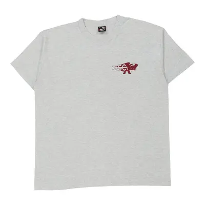 Single Stitch  Fruit Of The Loom Graphic T-Shirt - XL Grey Cotton