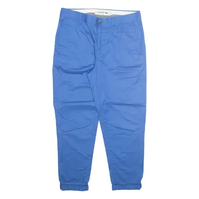 LACOSTE Mens Trousers Blue Regular Tapered W32 L25