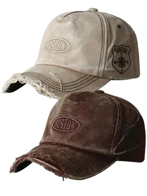 Vintage Baseball Cap, Retro American Style Perforated Frosted Duckbill Cap, Versatile Sun Protection Hat for Men & Women