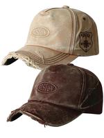 Cool Vintage Baseball Cap, Retro American Style Perforated Frosted Duckbill Cap, Versatile Sun Protection Sports Hat for Men ...