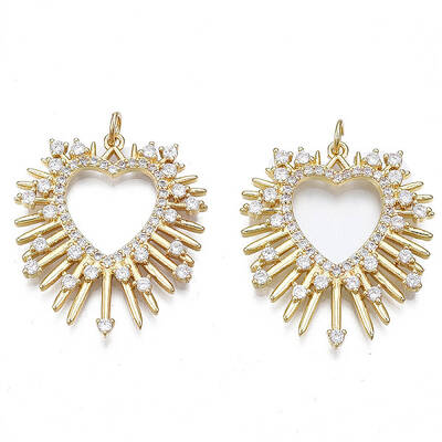Brass Micro Pave clear Cubic Zirconia Pendants
