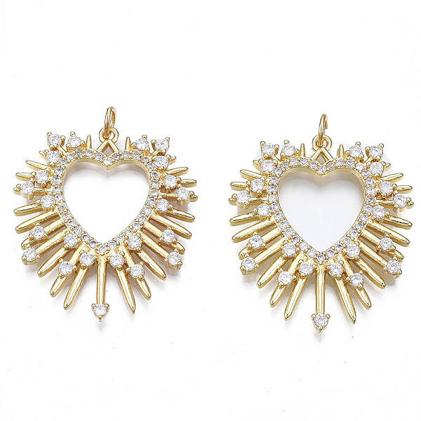 Brass Micro Pave clear Cubic Zirconia Pendants