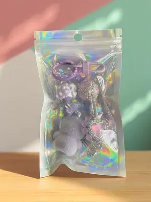 Lbubu Mini Rabbit Keychain Bling – Trendy Cute Charm for Bags, Phone Cases, Gifts