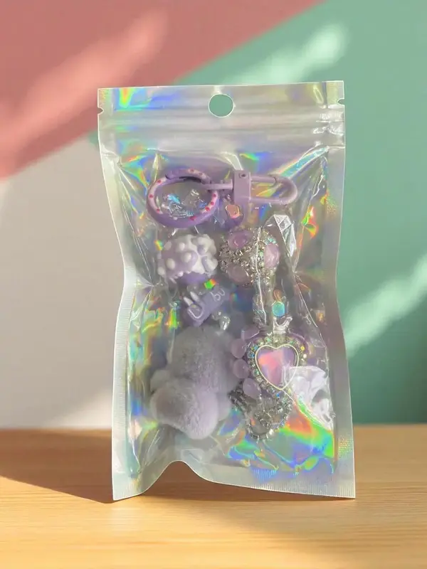 Lbubu Mini Rabbit Keychain Bling – Trendy Cute Charm for Bags, Phone Cases, Gifts