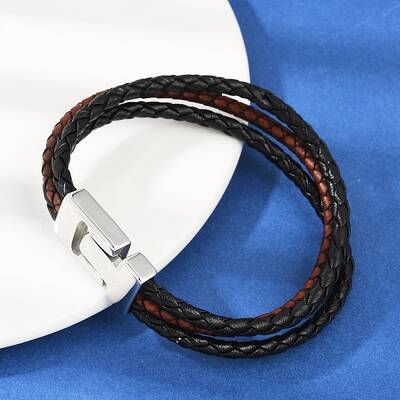 Braided Microfiber Leather Cord Bracelets for Women Men