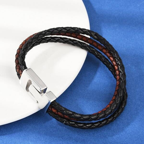Braided Microfiber Leather Cord Bracelets for Women Men