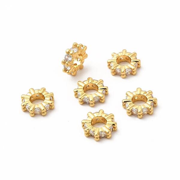 Brass Glass Spacer Beads