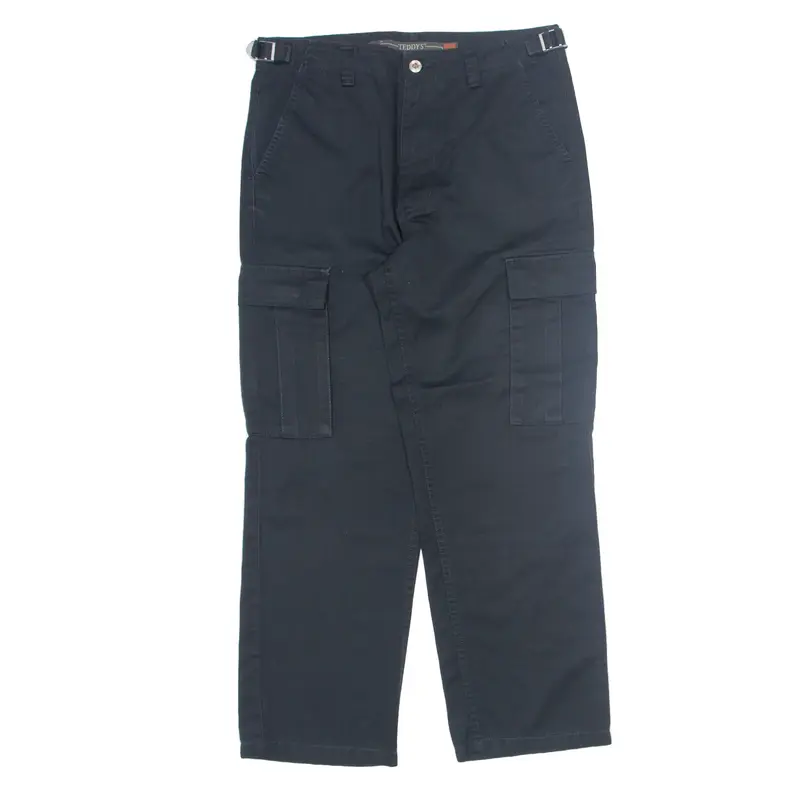 TEDDY'S Cargo Womens Trousers Black Regular Straight W30 L28