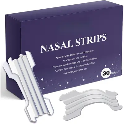 Anti Snoring Nose Tape Nasal Strips for Better Breathing and Sleep Increases Oxygen Intake 30 Count Comfort Skincare sport pr...