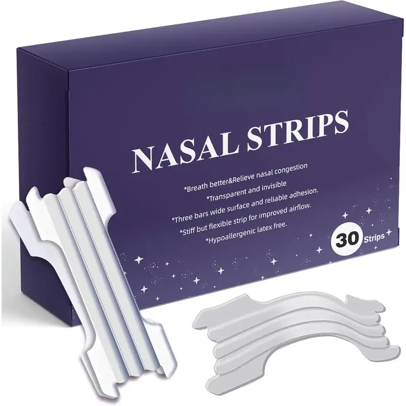 Anti Snoring Nose Tape Nasal Strips for Better Breathing and Sleep Increases Oxygen Intake 30 Count Comfort Skincare sport pr...