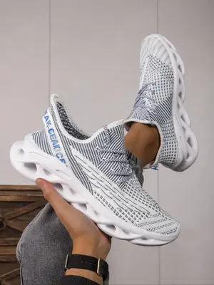 Women's Fashionable Colorblock Letter Patched Design Lace Up Front Low Top Sneakers, Casual Comfortable Breathable Sports Run...