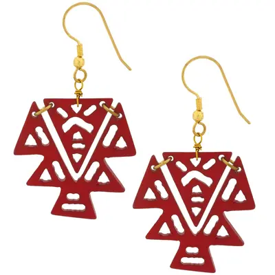 Color Cutout Earrings - Green
