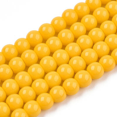 Opaque Solid Color Glass Beads Strands