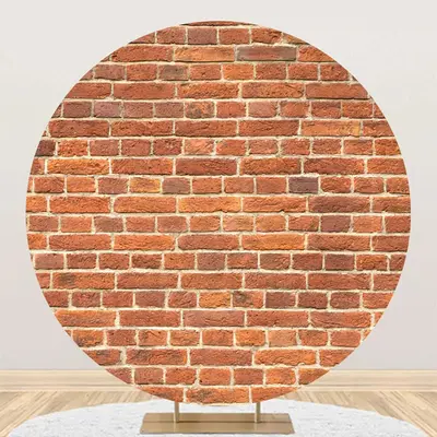 Classic Faded Red Brick Wall Round Party Backdrop - Aperturee