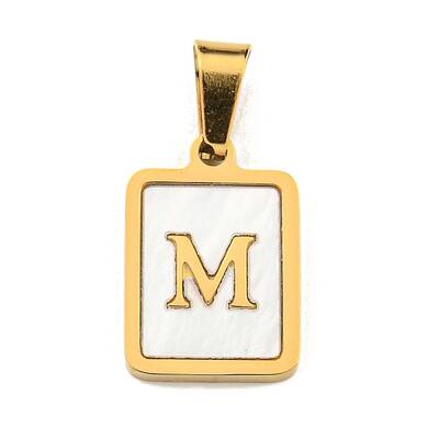 PVD Vacuum Plating 304 Stainless Steel Pave Natural White Shell Pendants