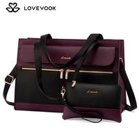 LOVEVOOK Laptop Tote Bags 15.6-17.3 inches for Woman with Clutch Purse, Large Business Teacher Office Crossbody Purse with 2 ...